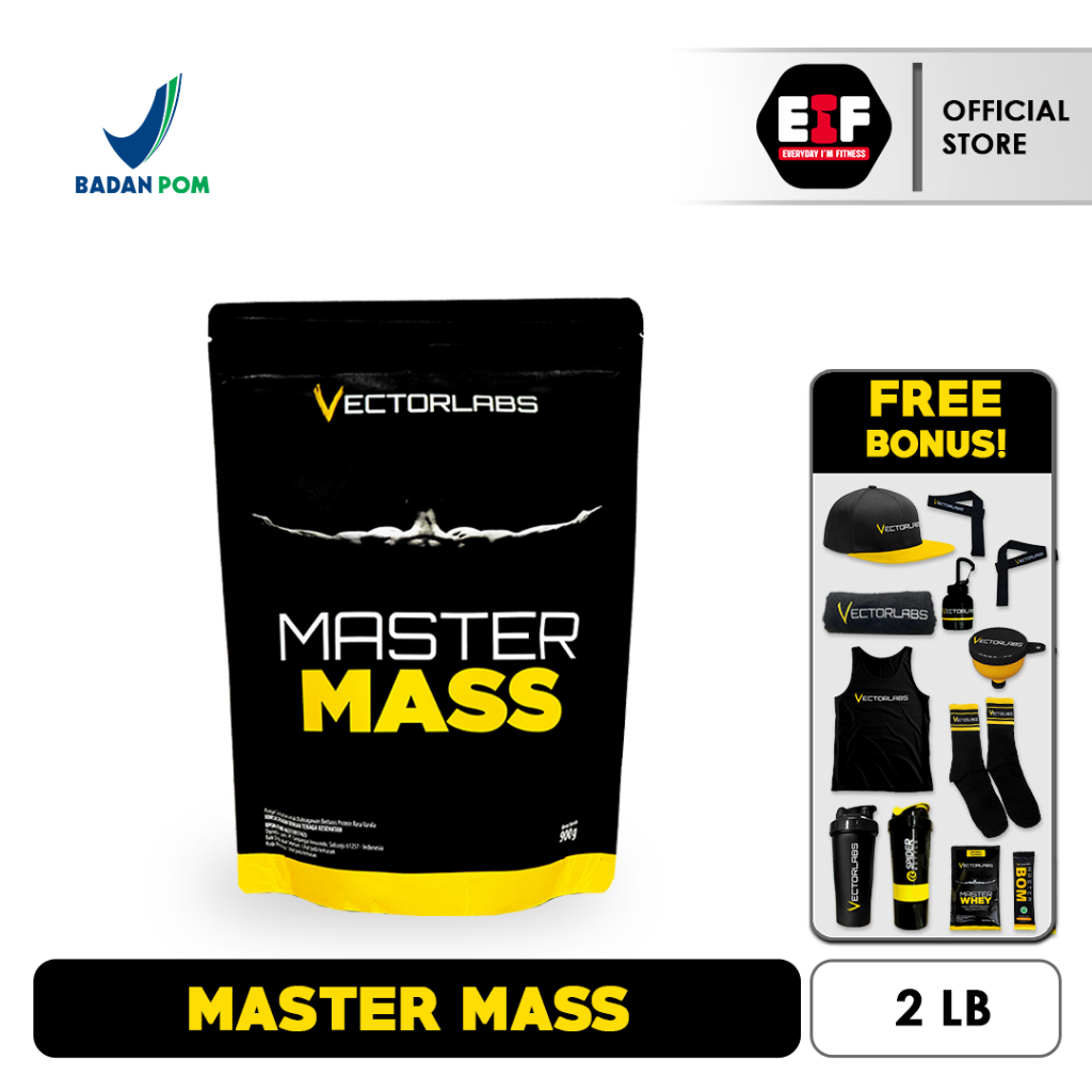 VECTORLABS MASTER MASS 2 LB LBS SUSU FITNESS FITNES WHEY PROTEIN EXTREME GAINER VECTOR LABS HALAL BP