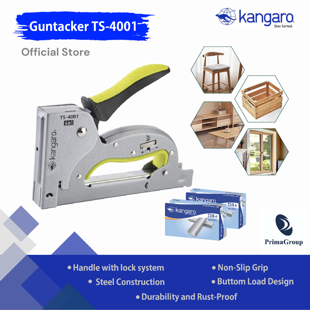 

Stapler Tembak 4 in 1 / Staples Tembak Multifungsi / Guntacker TS 4001 Kangaro