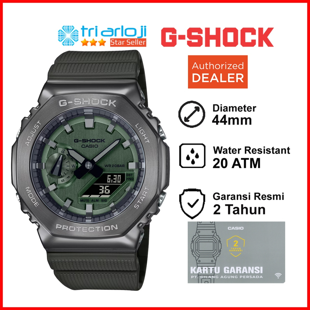 Casio G-Shock GM-2100B-3ADR Jam Tangan Pria GSHOCK Steel GM-2100B-3A GM-2100B GM2100 G-STEEL Metal