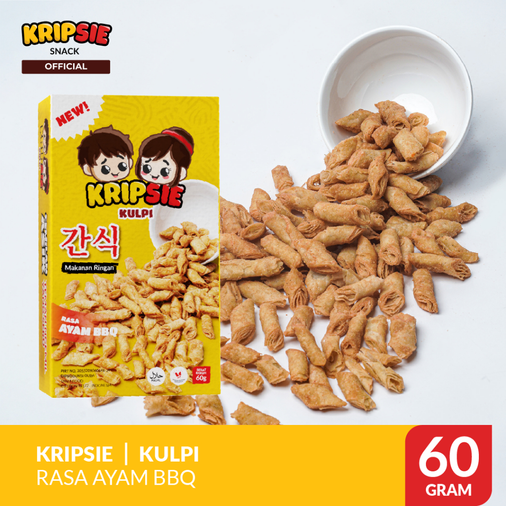 

KRIPSIE SNACK Cemilan Kulpi Kulit Lumpia Rasa Ayam BBQ 60Gr