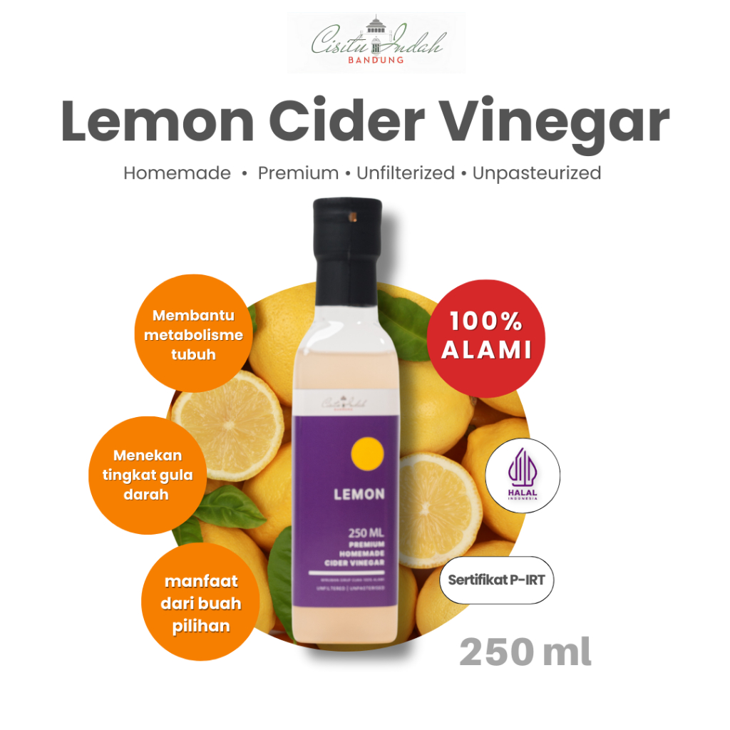 

Cuka Cider Premium varian Lemon - Travel Size