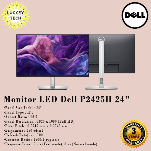 Dell P2425H Monitor - IPS 1080p, 100Hz Refresh Rate