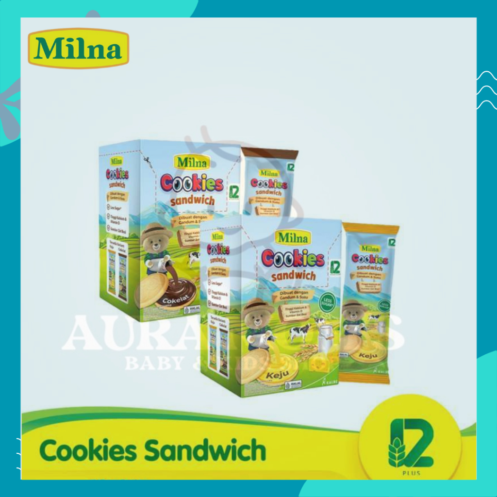 Milna Cookies Sandwich Coklat Keju | Biskuit Snack MPASI Bayi