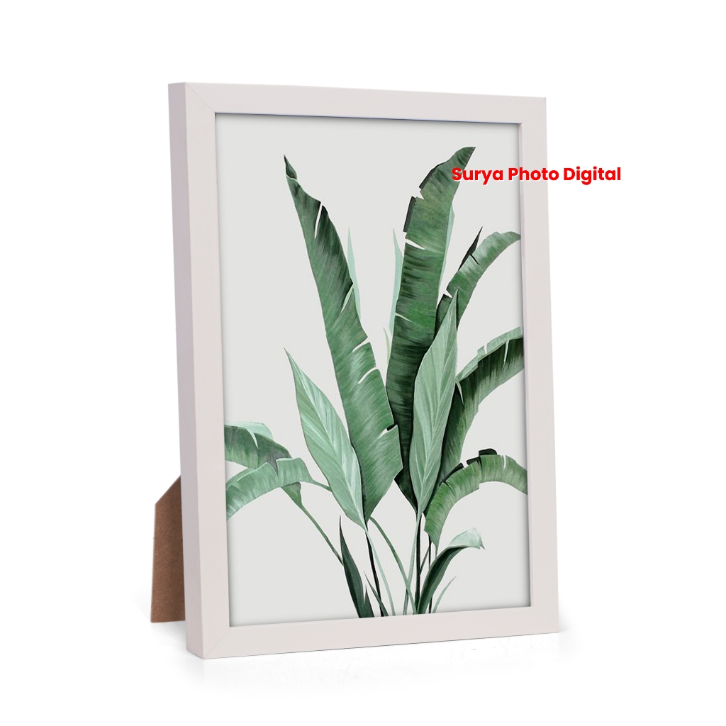 Frame Bingkai Pigura Foto Ukuran 8RW (20x30cm) Minimalis Warna Putih