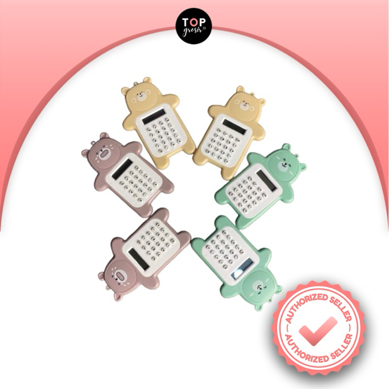 

Kalkulator Mini Beruang Portable Motif Bear Kalkulator Mini 8 Digit Tombol Karet