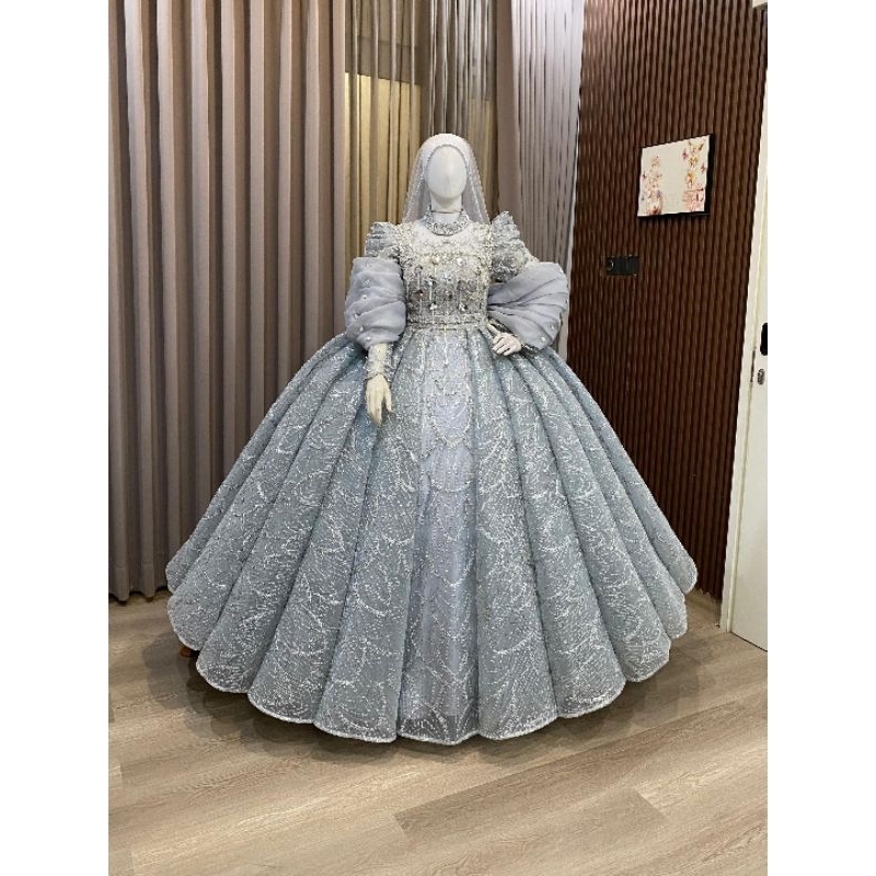 TERLARIS GAUN BARBIE BEREKOR/BAJU WEDDING MUSLIMAH MEWAH / GAUN PENGANTIN MODERN / GAUN BARBIE PAYET