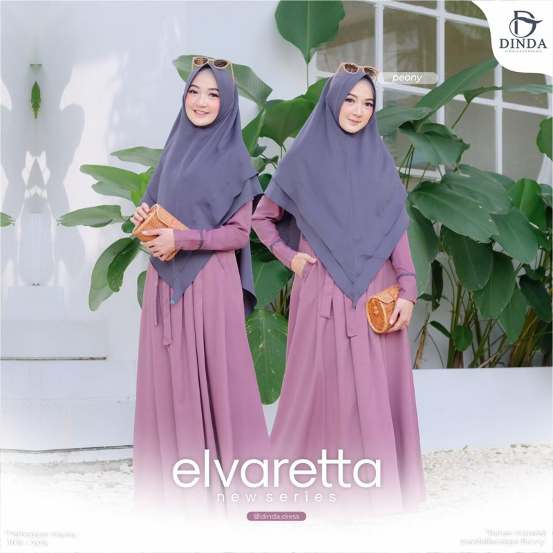 DINDA DRESS | ELVARETTA DRESS GAMIS SYARI SET KHIMAR BUSUI MUSLIMAH DEWASA