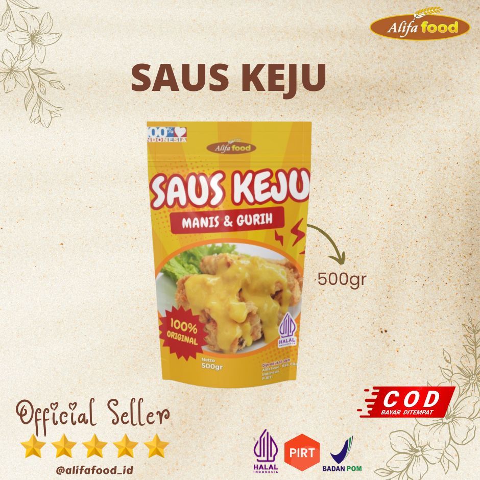 

ALIFA FOOD - Saus Keju, Saus Cocol, Saos Keju, Saos Masak, Rasa Keju, Asin Manis Gurih, 500gr