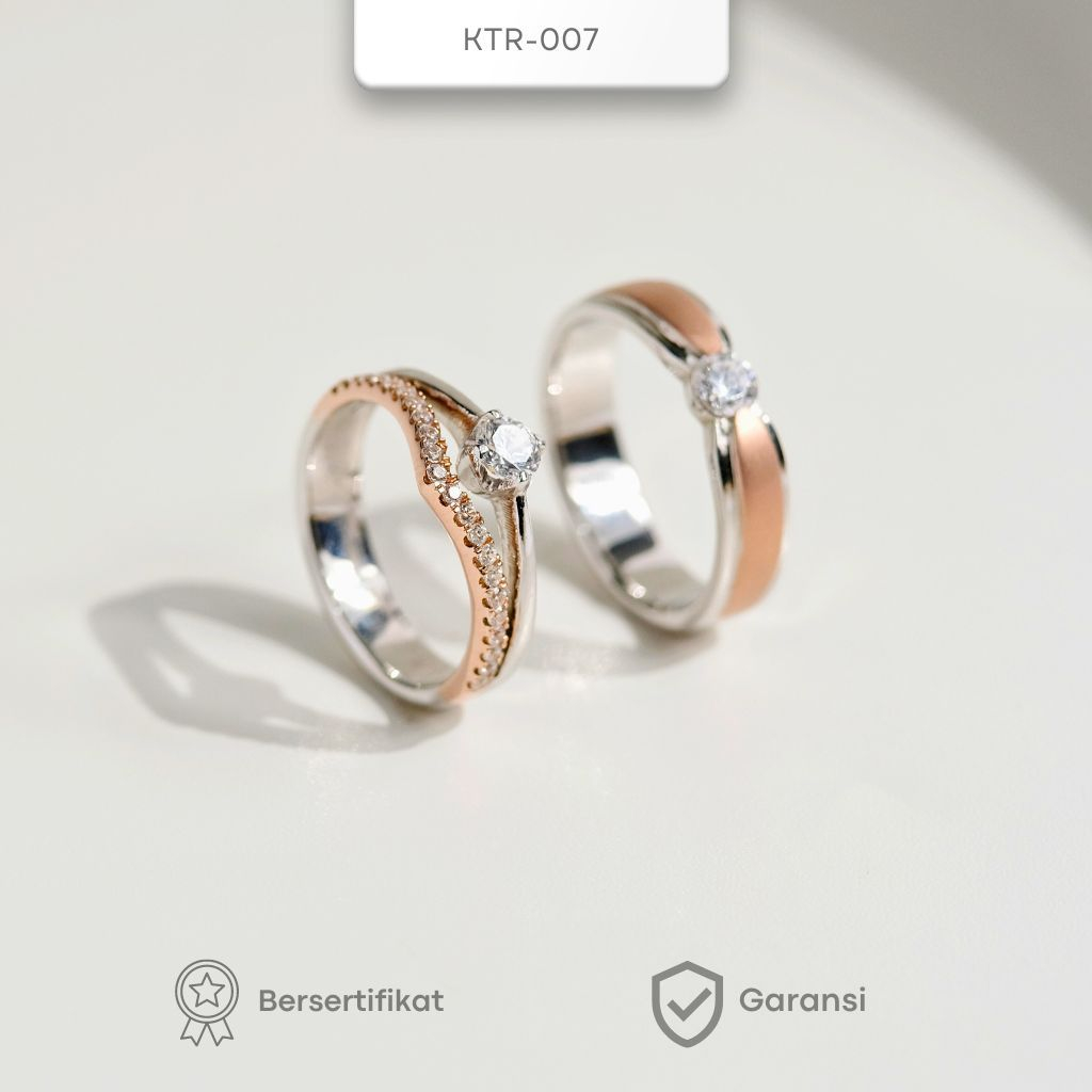 Cincin Kawin Tunangan Cincin Tunangan Cincin Couple Perak Silver Ketara Jewelry