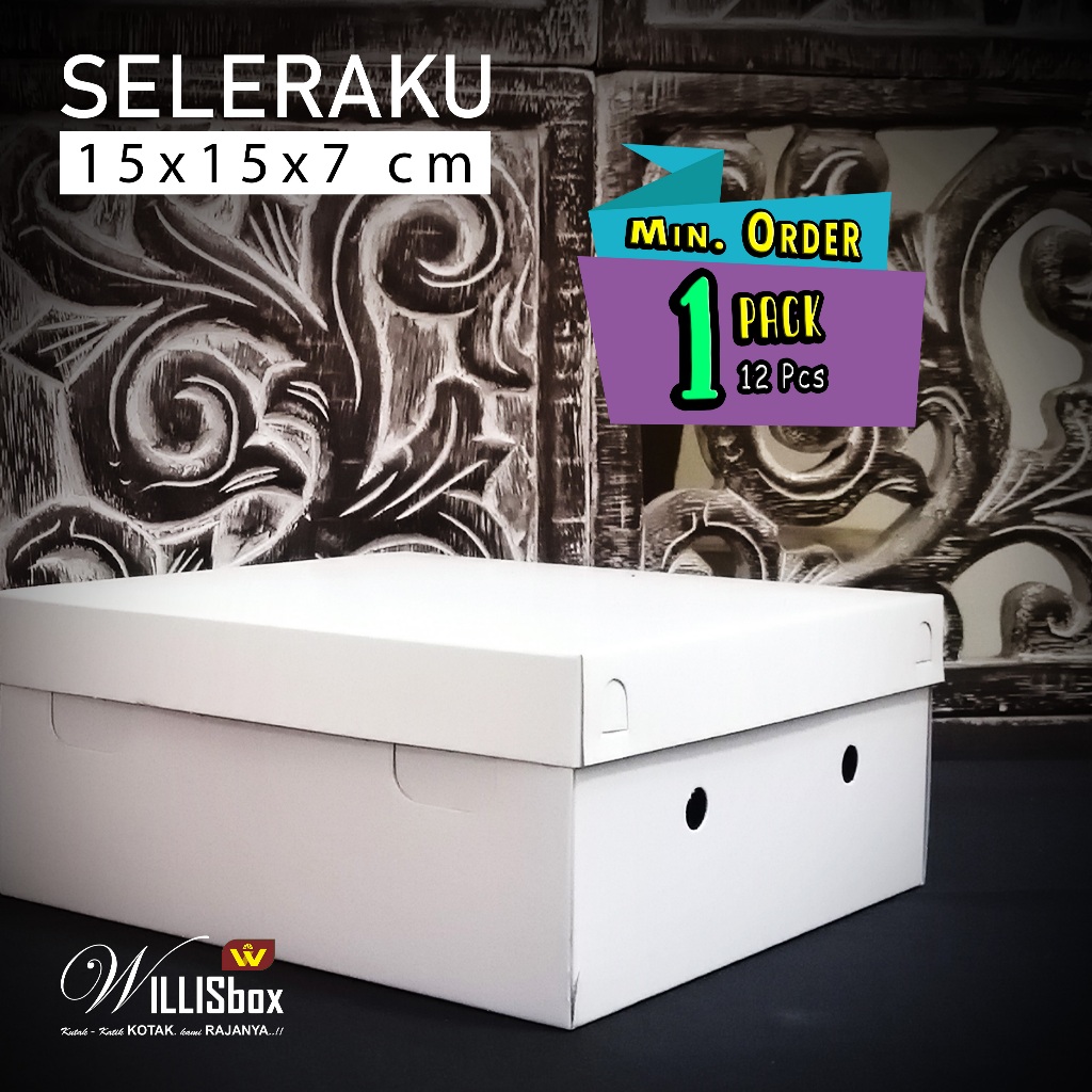 Snack Box 15x15x7 SELKU (Polos) / Kotak Kue, Kotak Snack, Snack Box Mewah Kekinian, Kotak Martabak