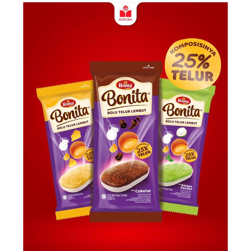 

Bolu Bonita (3 sachet : coklat dan kelapa pandan)