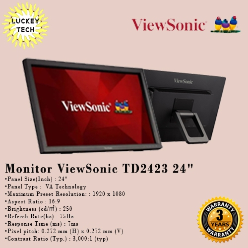 Monitor ViewSonic TD2423 24" Touch Screen