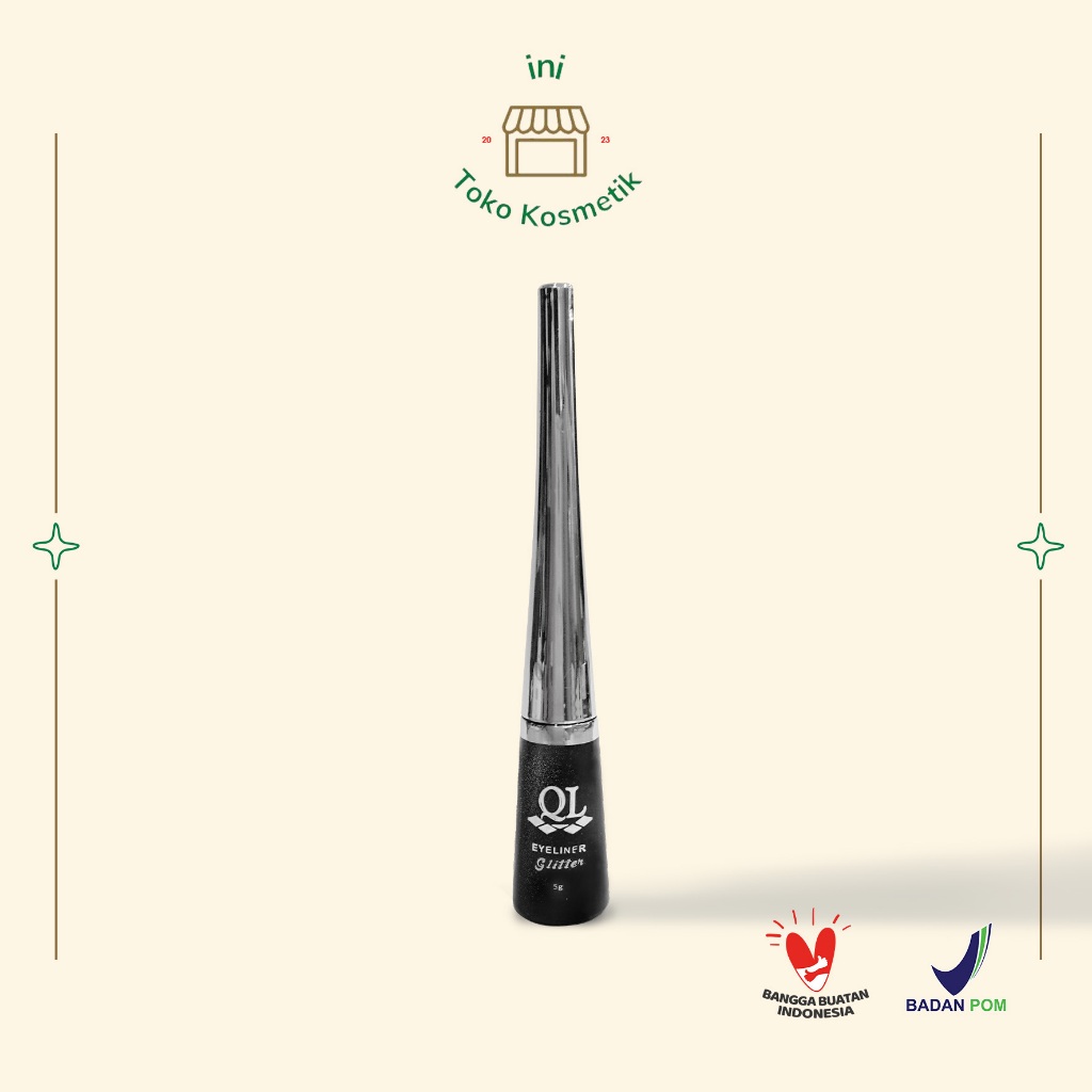 Ql Cosmetic Eyeliner Glitter Black - 4 ml