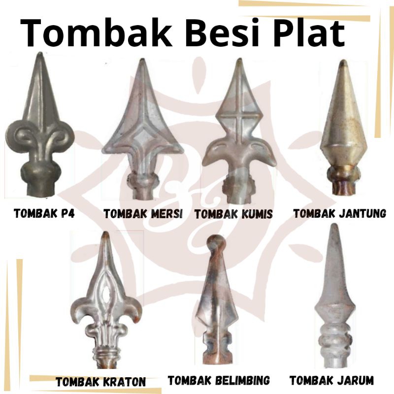 Ornamen Pagar Tombak Besi Plat // Tombak besi  plat