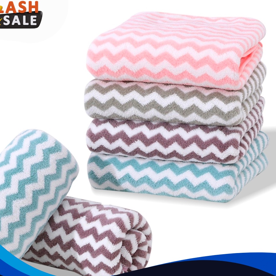 TERMURAH Handuk Mandi Salur 5x1 cm Handuk anak  Microfiber Towel
