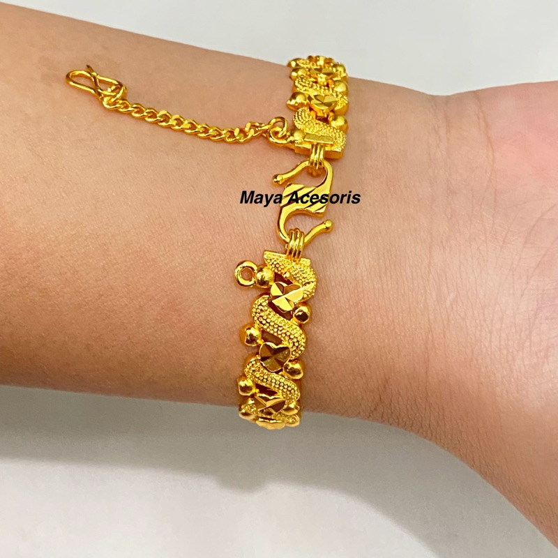 Gelang Bangkok S Titanium Lapis Emas ORI Anti Karat Anti Luntur