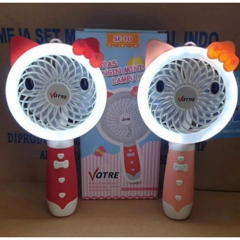 Kipas Angin Mini Portable Votre SF 10 Plus Lampu LED