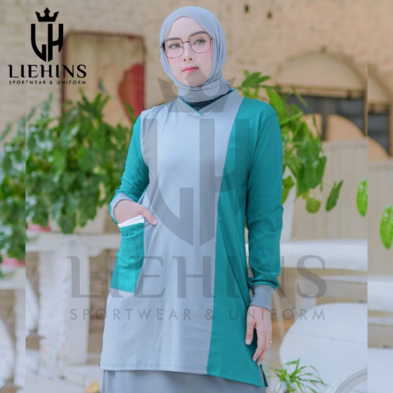 Baju atasan olahraga tunik muslimah wanita/atasan olahraga tunik/baju muslim/baju tunik olahraga