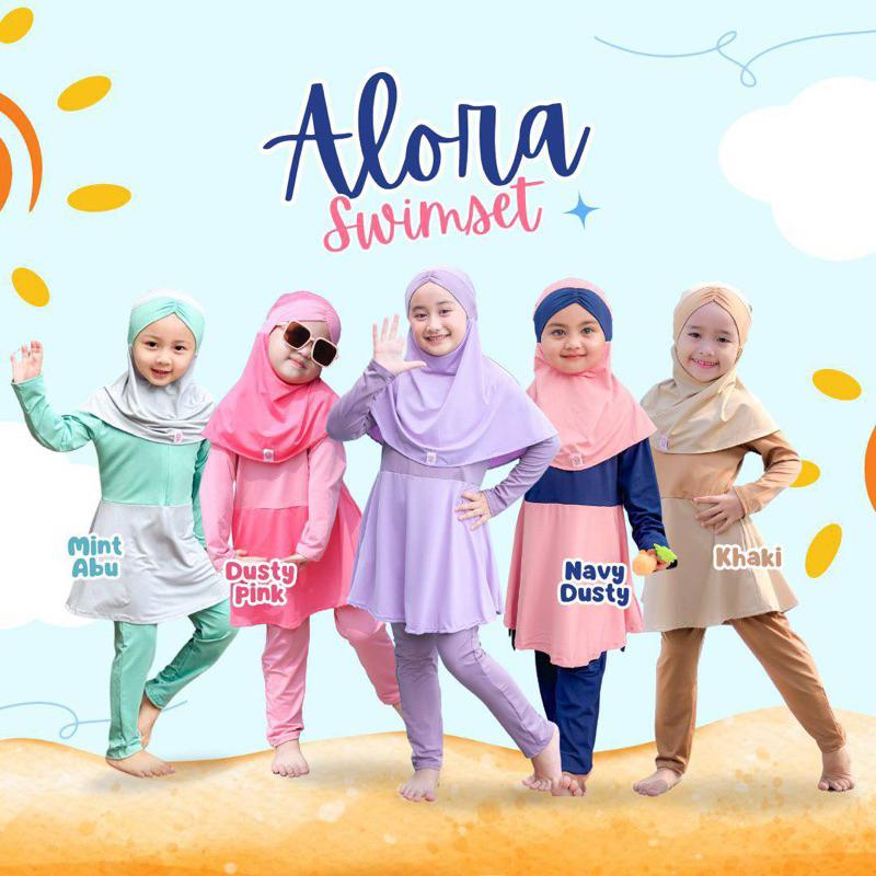 Swimset Lolita Baju renang anak set hijab kekinian