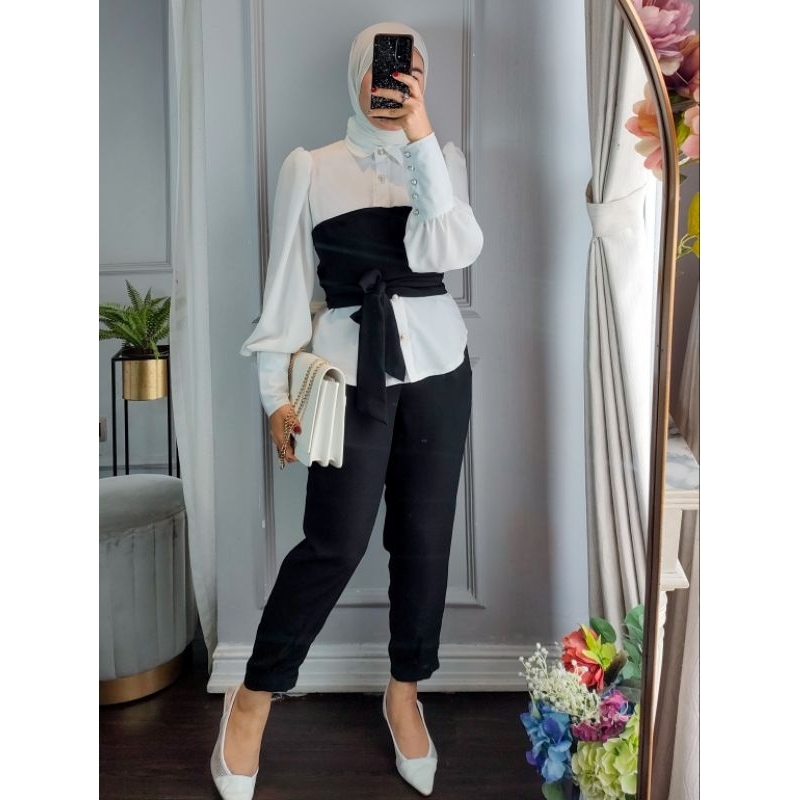 LUXE_ID_ Stella Pants One Set| One Set Premium| Office Wanita Baju| Baju Kantor| Setelan Wanita| Set