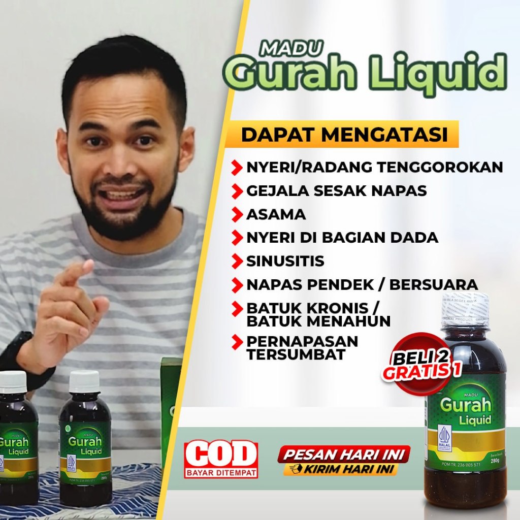 

MADU GURAH ALMAHERA PLUS Original, Mengobati Sesak Nafas, Asma, TBC, Batuk Menahun, Sinusitis, Gangguan Pernafasan Paru-paru