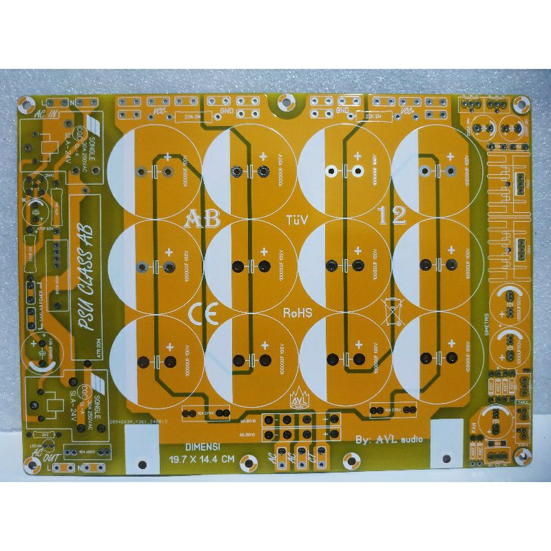 PCB psu class AB 12 elko