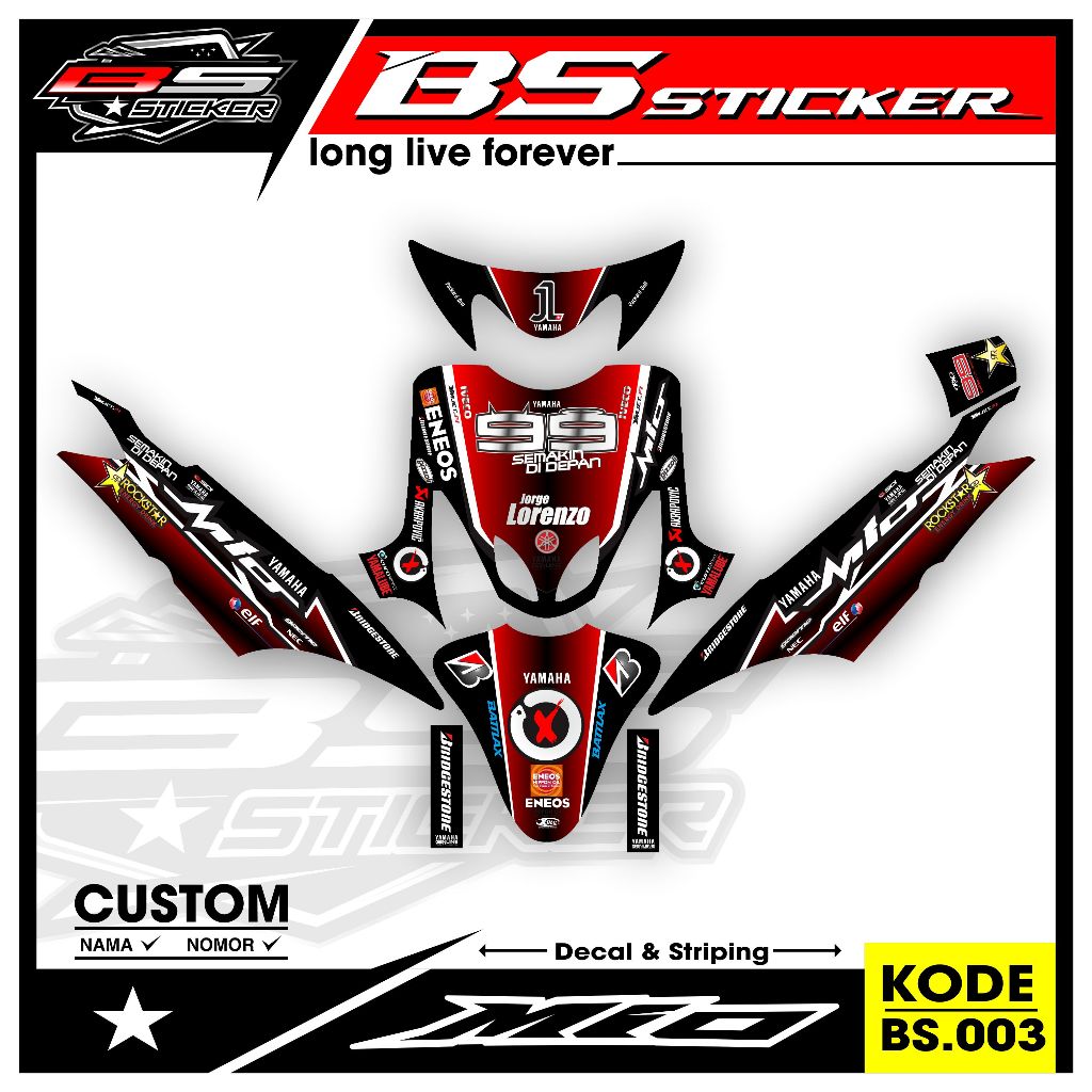 Decal striping yamaha mio smile - SEMI DECAL Variasi List YAMAHA MIO SMILE .BS.003