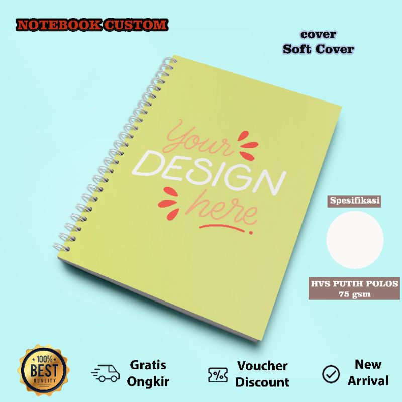 

Notes Custom A5 Plain / NOTEBOOK Spiral A5 HVS polos Cover Depan Belakang bebas CUSTOM MIN. 15 PCS