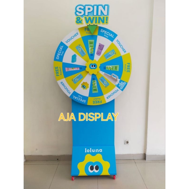 SPIN TO WIN / RODA UNDIAN / LUCKY WHEEL / WHEEL OF FORTUNE CUSTOM CETAK STIKER STAND 80CM - RODA UND