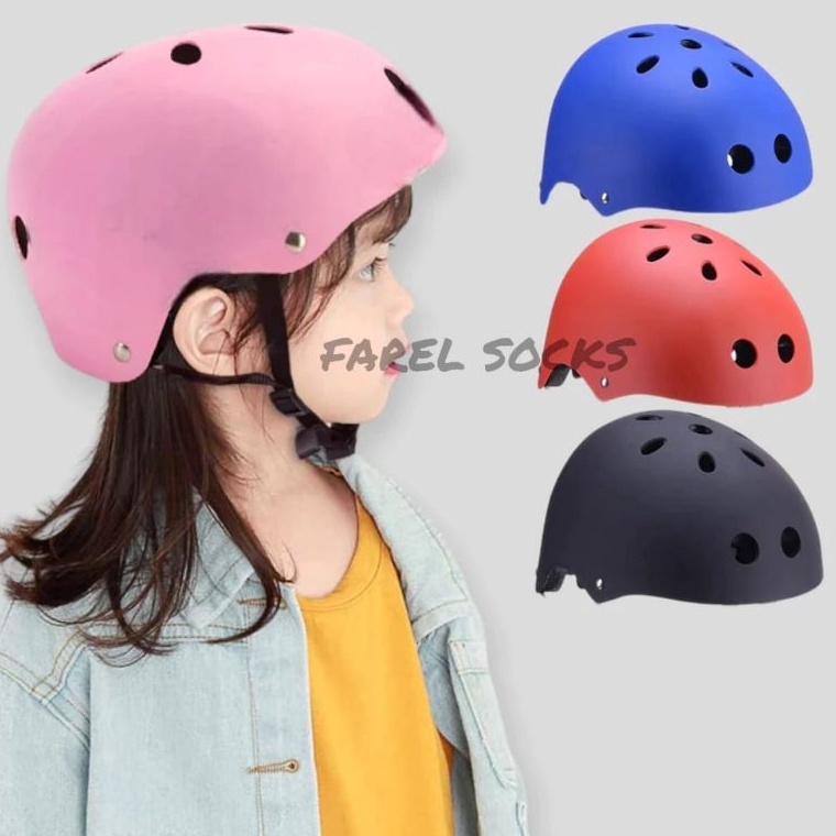 Bagus Dipakai Helm sepeda anak kid Skateboarding Sepatu Roda Climbing Rafting BMX