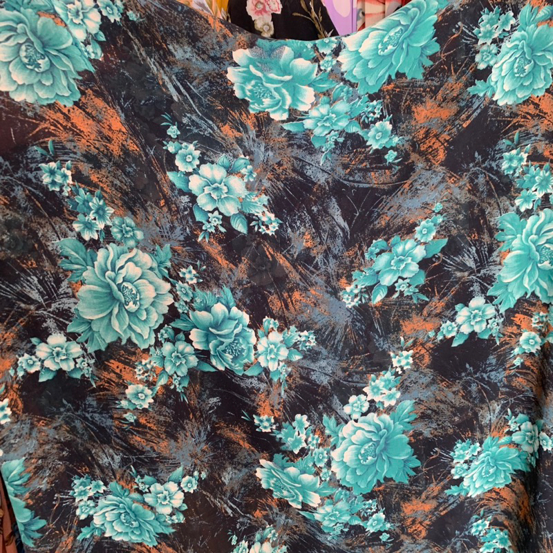 kain bahan motif - kain ceruty babydoll - ceruty babydoll motif bunga - ceruty premium