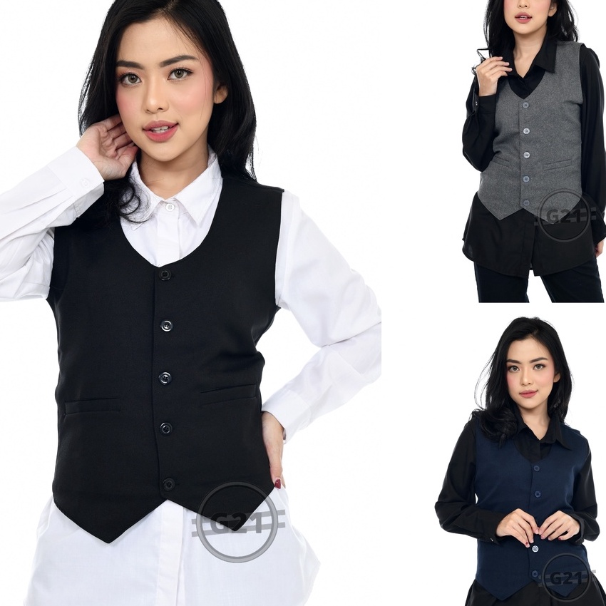 Price Rompi Vest Jas Wanita Formal Hitam Slimfit Kerja Kantor Premium Hh Quality Rompi Wanita Formal