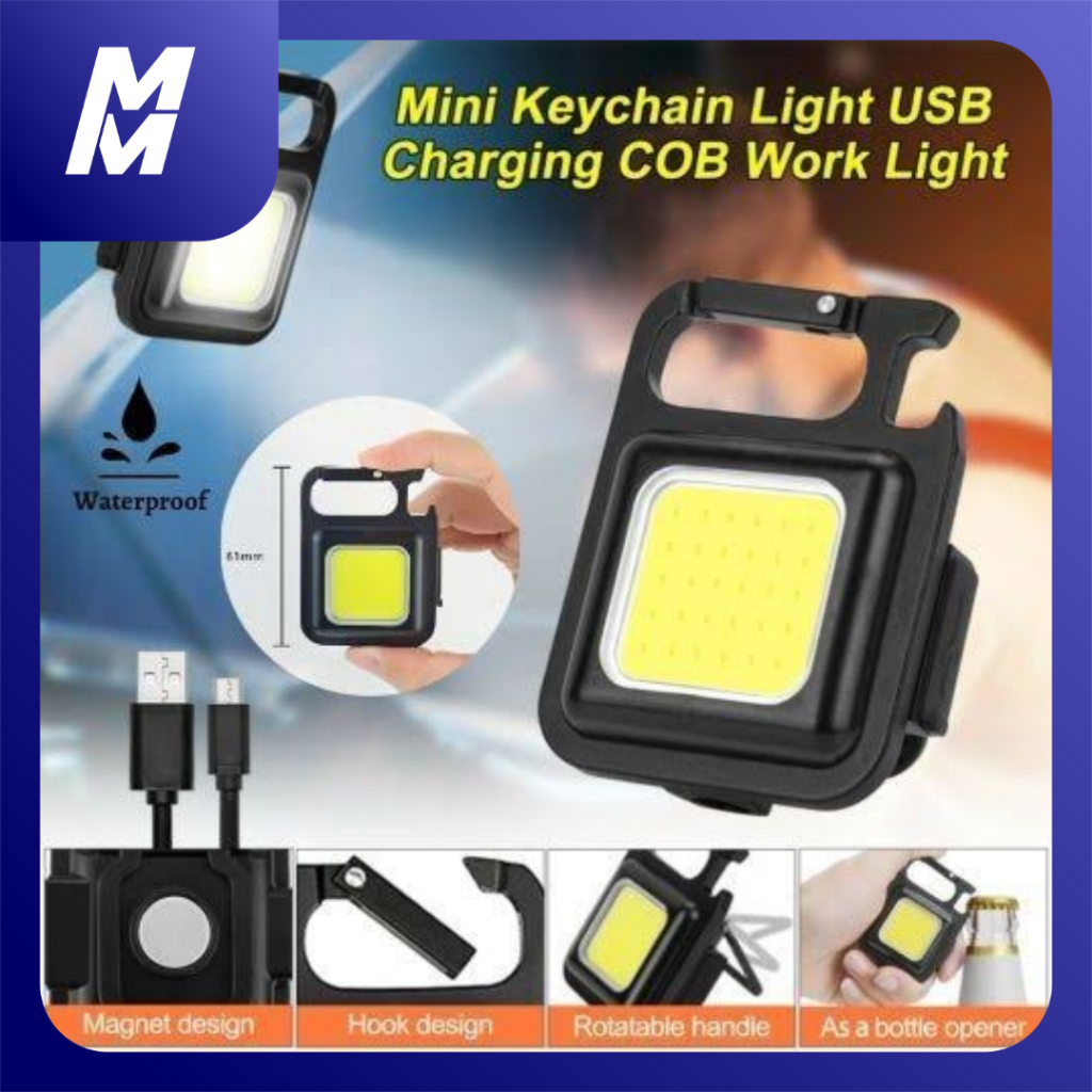 Lampu COB Magnet Keychain Senter Charge Type C Camping Outdoor Light