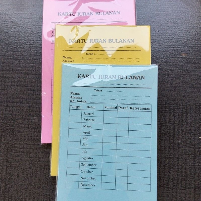 

KARTU IURAN BULANAN 1 PAK ( 25 LEMBAR)