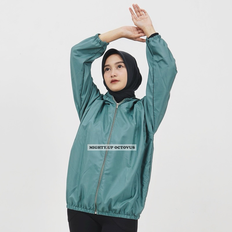 OCT- Jaket PARASUT cewek Hoodie UV Protection pelindung sinar ultraviolet untuk Olahrga harian berla