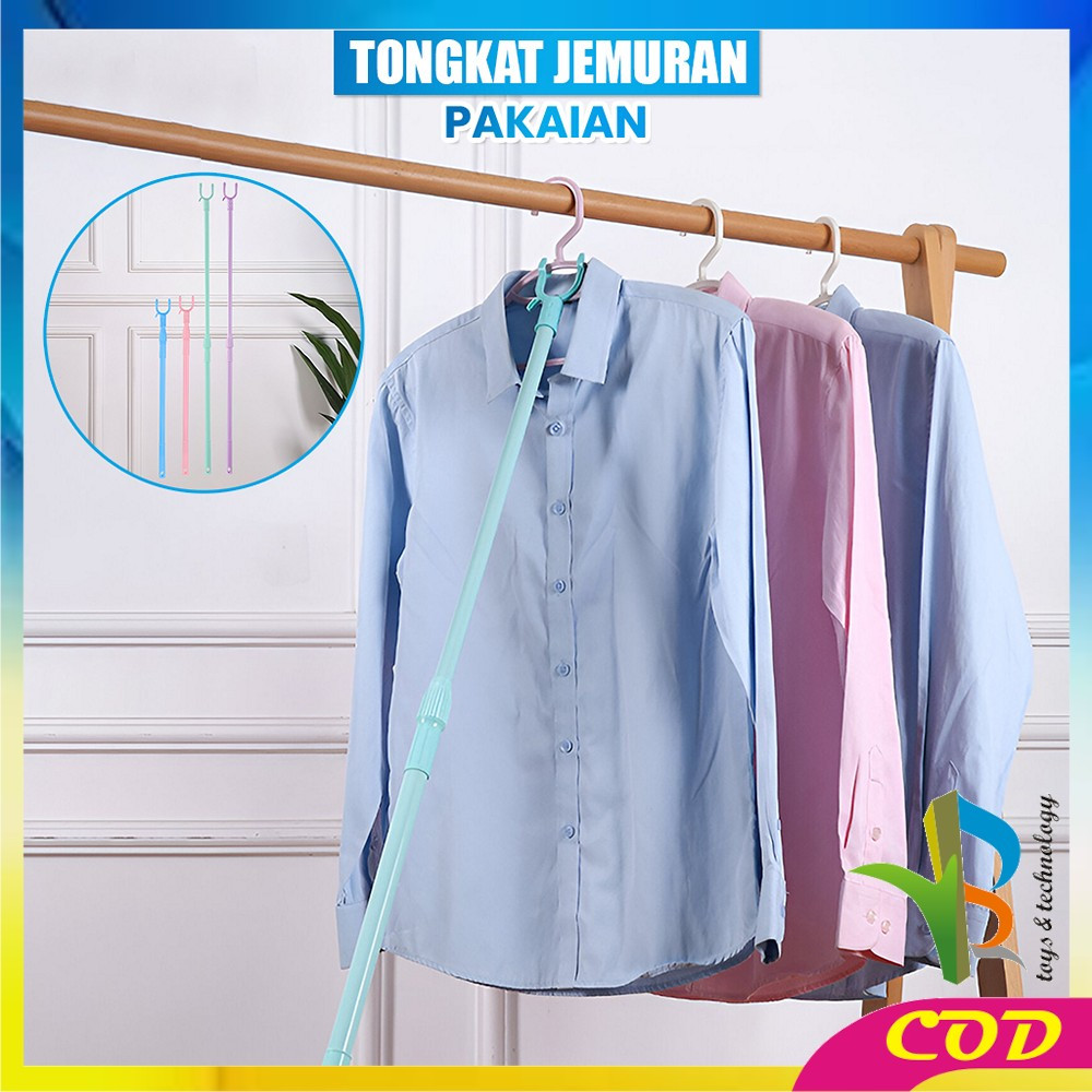 RB-C1116 Tongkat Jemuran Pengait Pakaian Bisa Setel Panjang Pendek / Galah Hanger Gantungan Baju Dis