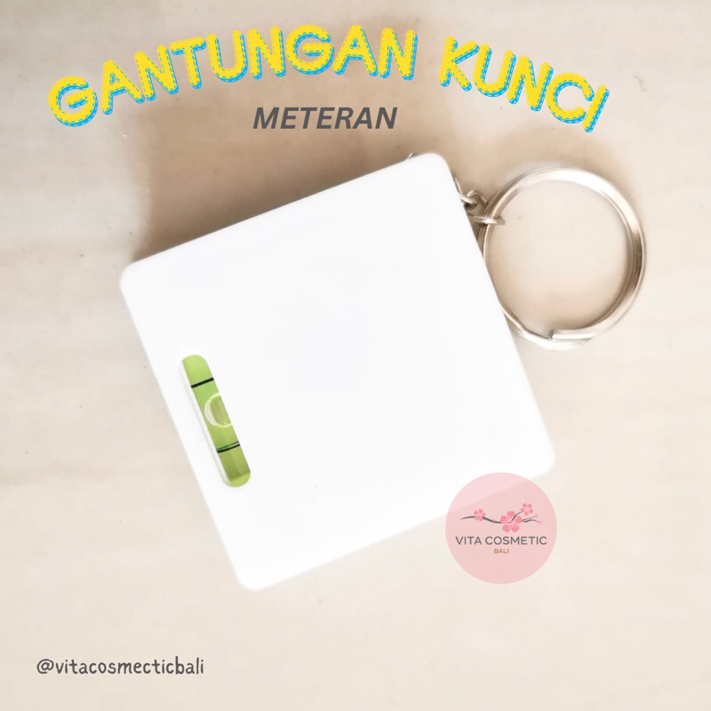 Gantungan Kunci Meteran gulung roll mini putar pengukur lingkar badan barang serbaguna kecil
