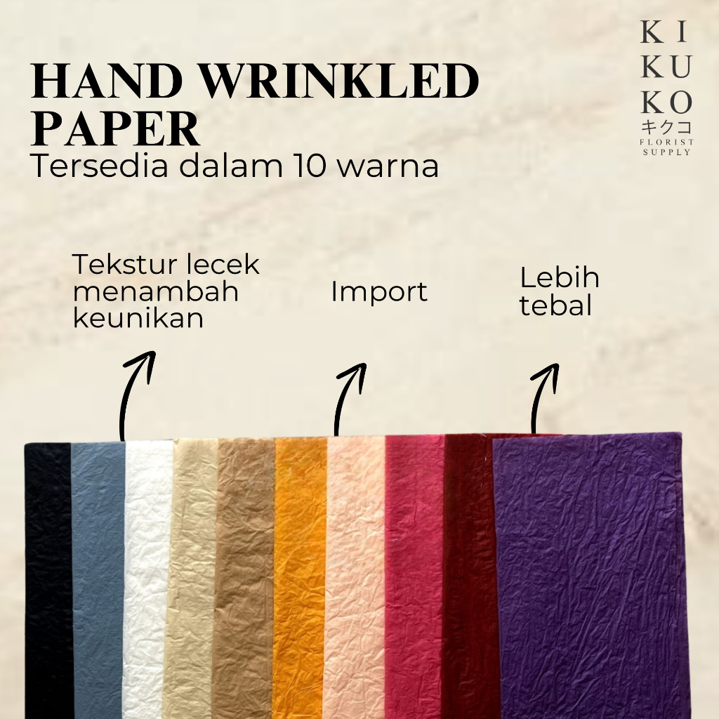 

(LEMBARAN) Hand Wrinkled Paper - 52x53 cm - Craft Kertas Bunga