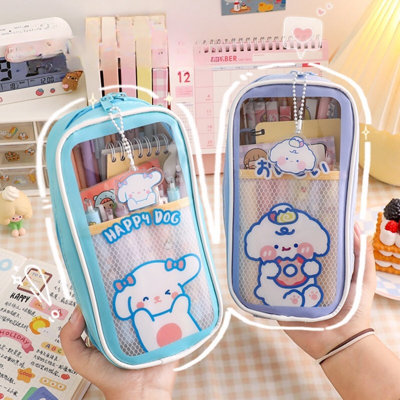 

[ COD✅Ready ] Tempat pensil lucu gaya Korea/tas penyimpanan multifungsi/tempat pensil transparan PVC/tempat pensil berlapis-lapis/tahan aus, tahan kotoran, tahan air dan berkapasitas besar