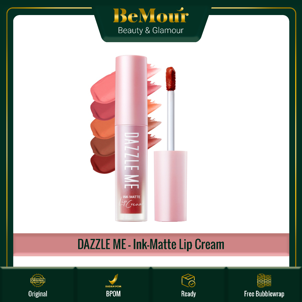 DAZZLE ME - INK-MATTE LIP CREAM ( 2.5 ml ) - Liptint Comfy Matte Finish Long-Lasting 4x Natural Infu