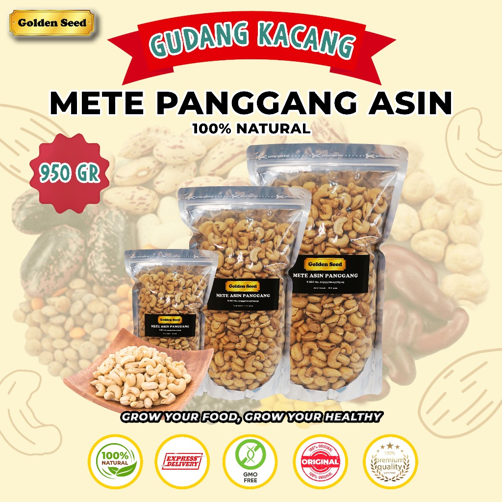 

[ASIN] KACANG METE ASIN PANGGANG 950 GR | MEDE OVEN MENTE SALTED ROASTED CASHEW 950 GRAM
