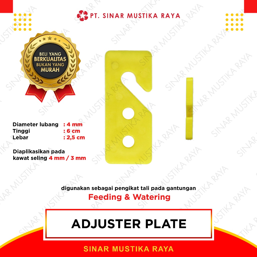 Adjuster Plate Pengikat Tali Gantungan Tempat Pipa Pakan & Minum Ayam Otomatis