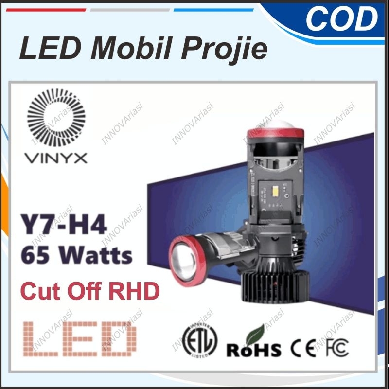 Y7 H4 VINYX MINI PROJIE LENSA LAMPU UTAMA RASA BILED KAKI 4 MOBIL MOTOR 65 WATT ORIGINAL SUPER TERAN