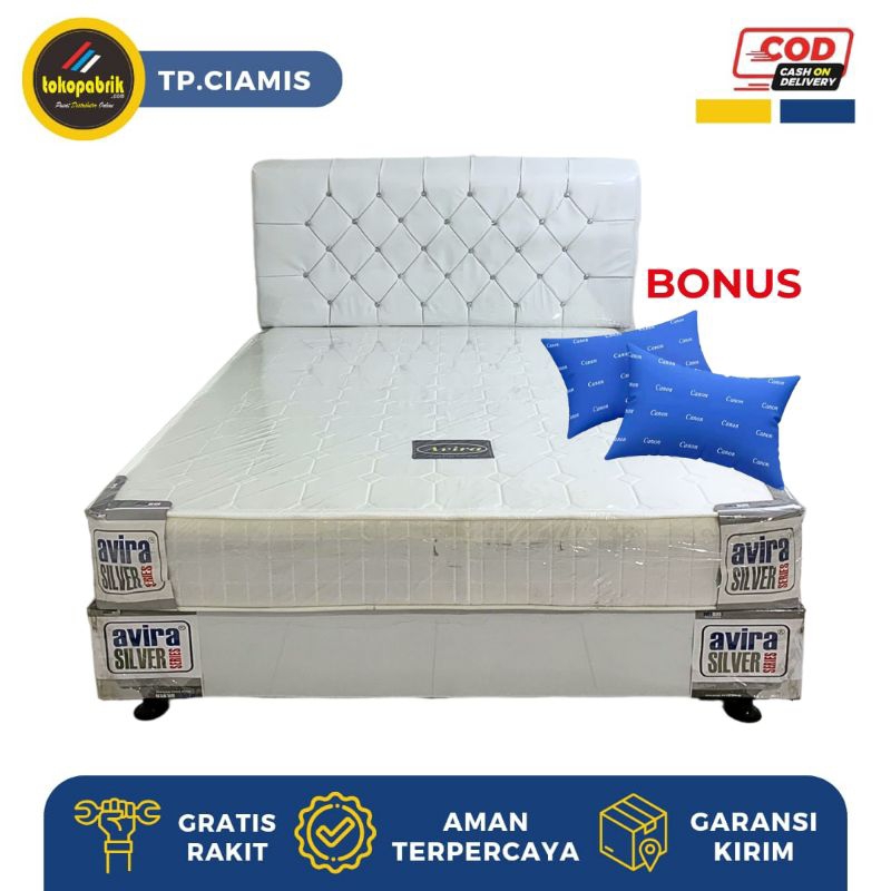 Springbed Divan Fullset Ukuran 160x200 / Satu Set Springbed dan Dipan No 2 / Kasur Spring bed 160x20