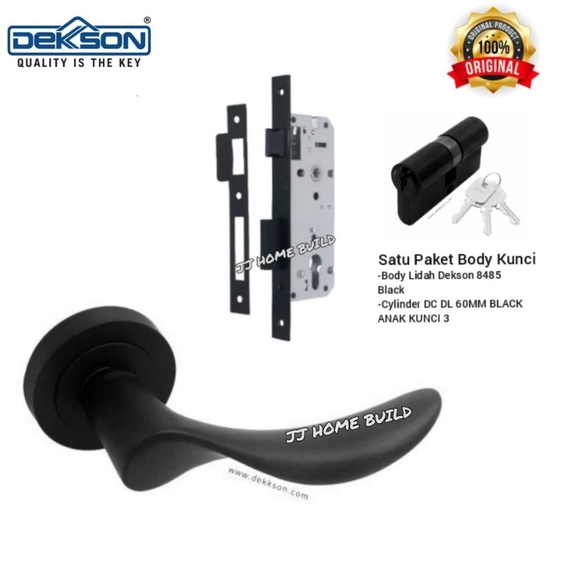 Paket Handle Handle Set Dekson LHR 2095 Hitam Black / Paket Handle Pintu Kayu Dekson