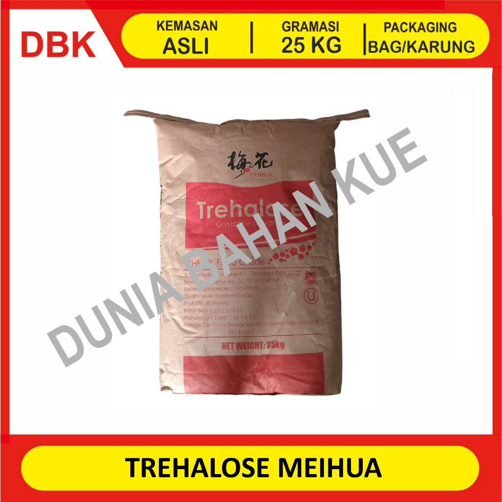 

(KHUSUS INSTANT/GOSEND) TREHALOSE MEIHUA PEMANIS FOOD GRADE - 1 BAG 25 KG / PEMANIS ALAMI MAKANAN TREHALOSE