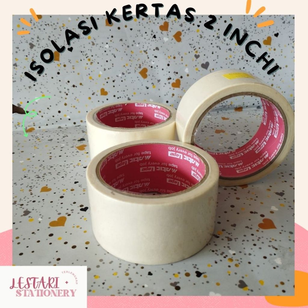 

Isolasi Kertas 2 Inchi | Lakban Kertas| Masking Tape | Lestari Stationery