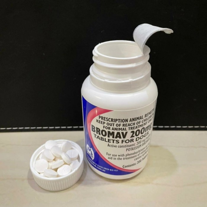 BROMAV 200MG - Obat Epilepsi Anjing per (10 TABLETS)