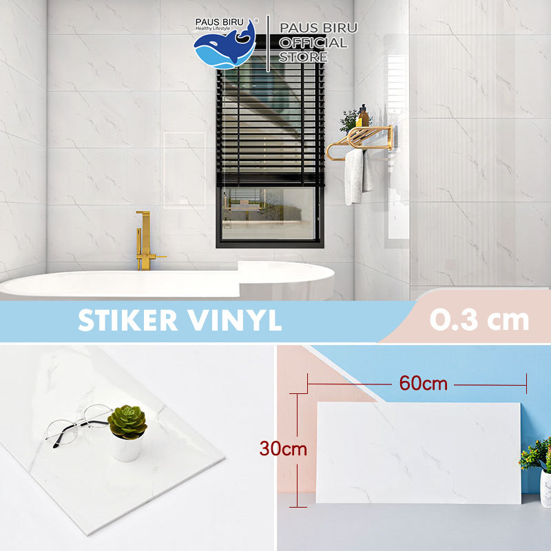 Paus Biru - Wallpaper dinding Vinyl Marble 30 x 60 cm 0,3cm  / Vinyl Marbel Granit / Stiker Keramik 
