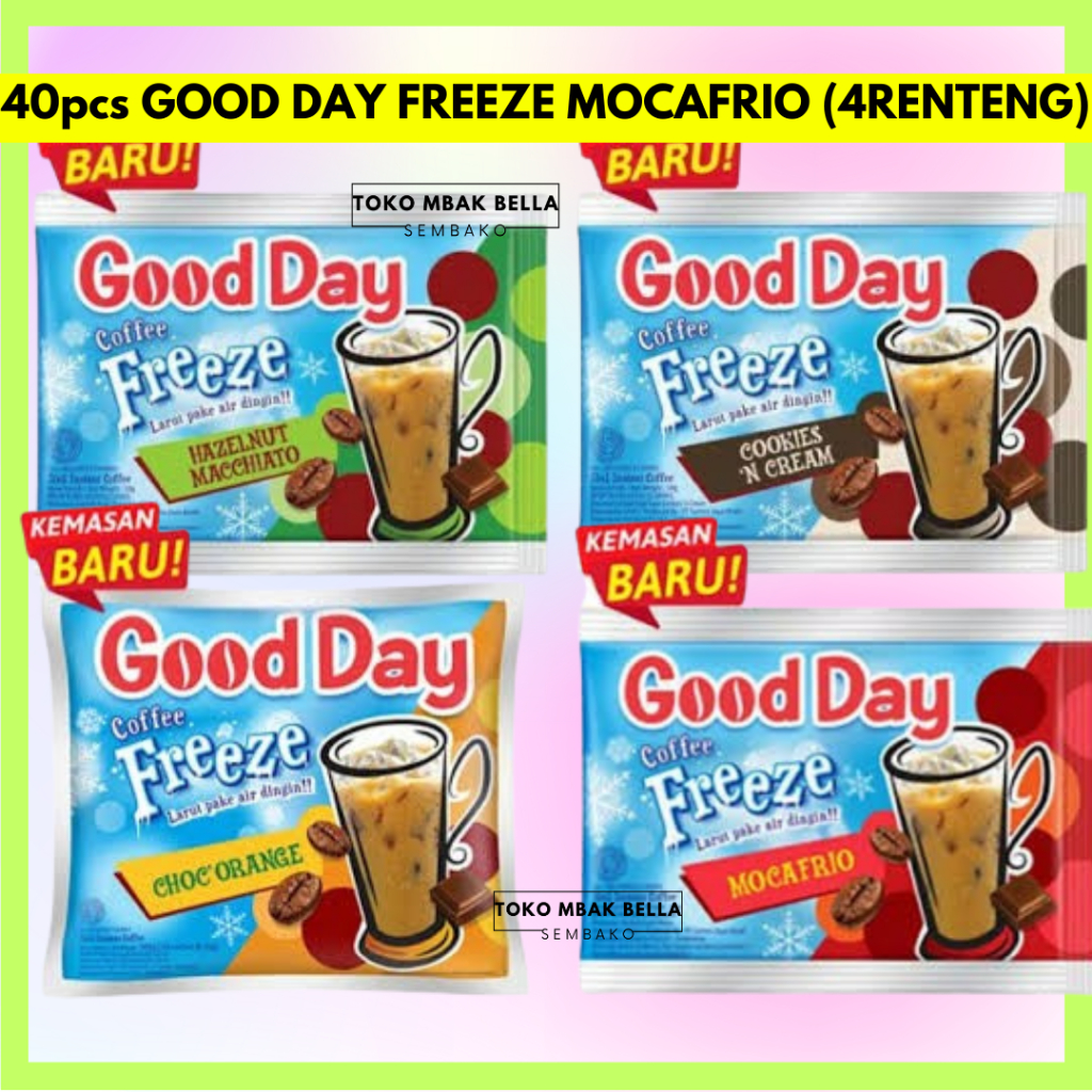 

40pcs Good Day mocafrio FREEZE 30gram (4RENTENG) minuman kopi dingin kemasan sachet